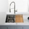 Kibi 24in Handcrafted 316 Stainless Steel 16 Gauge Single Bowl Workstation Undermount Kitchen Sink K3-S24T - alternate 2